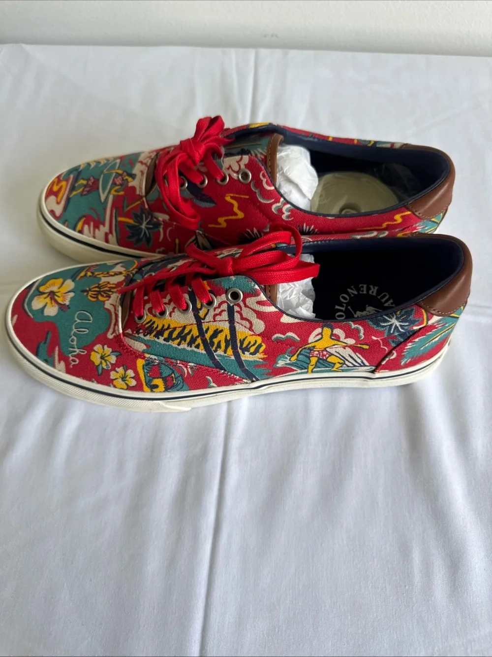 Polo Ralph Lauren Thompsyn Aloha Hawaiian Print Canvas Sneakers Men’s 9.5